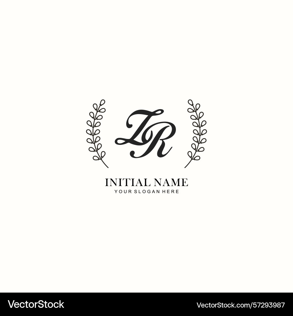 Zr initial logo templates with botanical elements Zr initial logo templates with botanical elements Vector Image