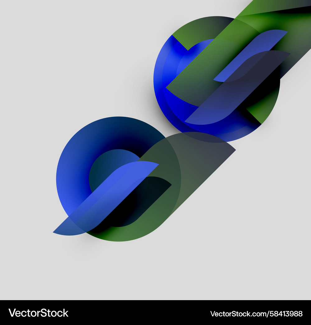 Abstract shapes overlap creating dynamic Vector Image