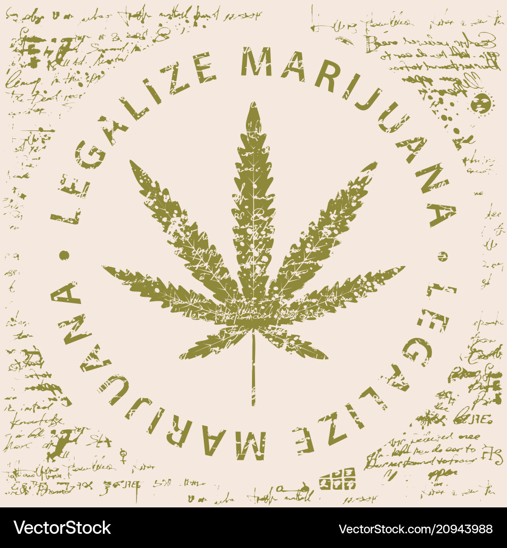 Banner for legalize marijuana with cannabis leaf Banner for legalize marijuana with cannabis leaf vector image