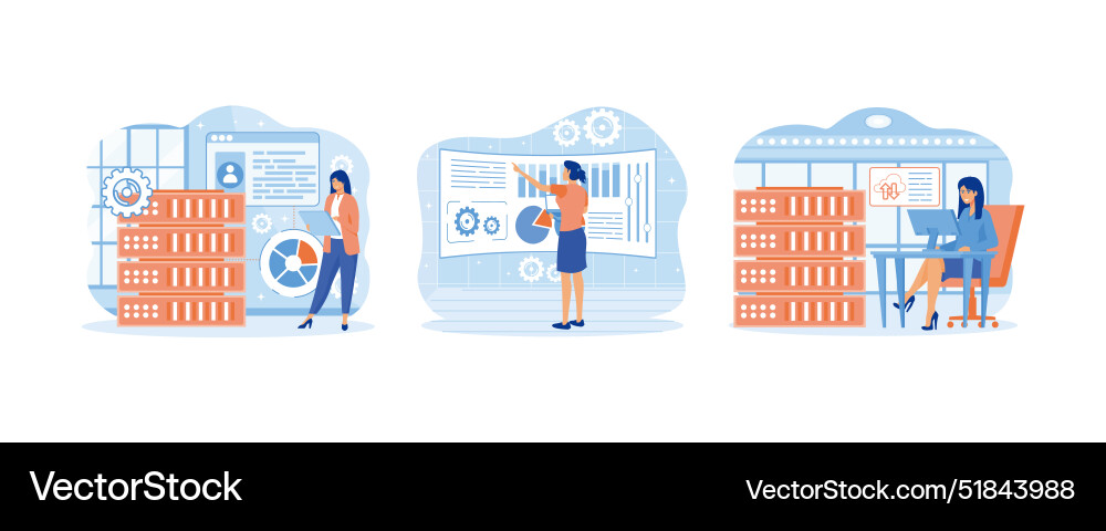 Big data tools visualization database Big data tools visualization database Vector Image