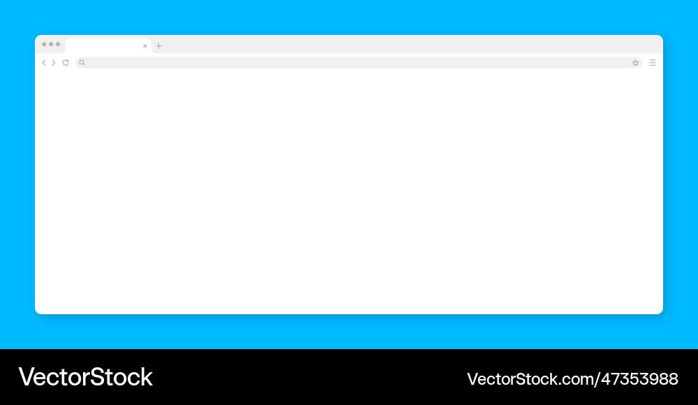 Blank web browser window with tab toolbar vector image