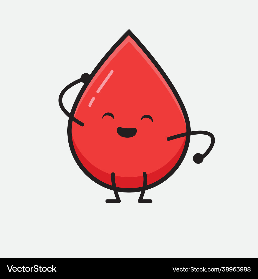 Blood character with cute face and simple body Blood character with cute face and simple body vector image