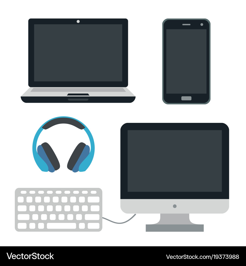 Computer notebook mobile smartphone pc Vector Image