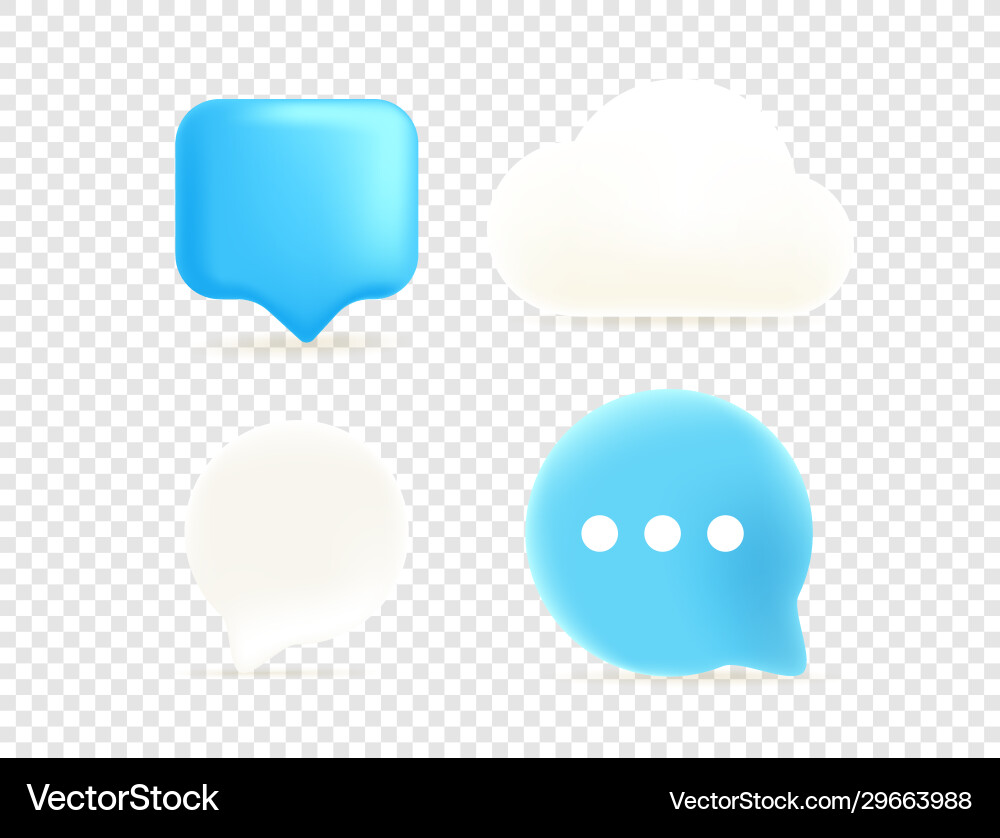 Dialog clouds isolated on transparent background vector image