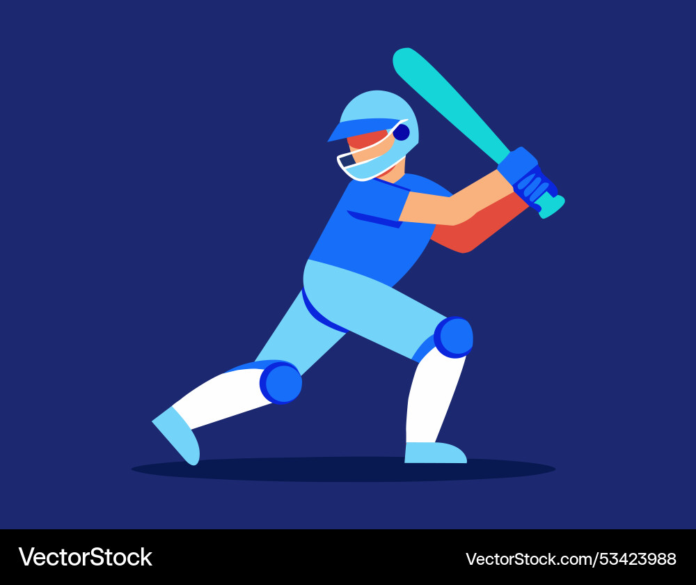 Dynamic cricket player in action Vector Image