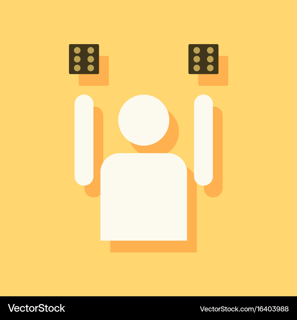Flat icon design collection dice and man Vector Image
