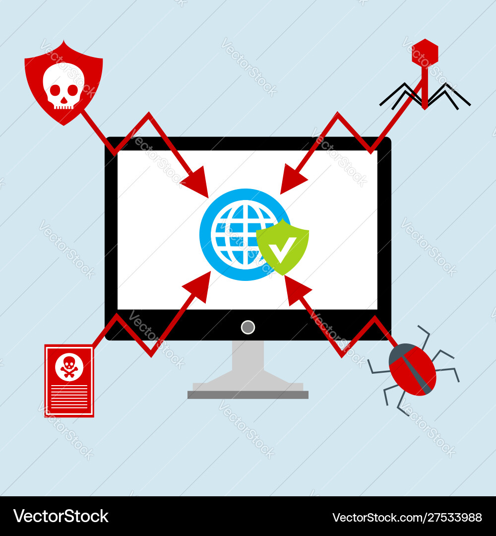 Hacker activity computeralert notification Hacker activity computeralert notification vector image