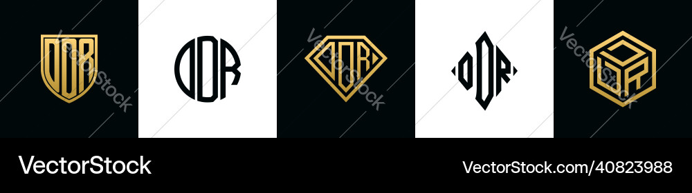 Initial letters ddr logo designs bundle Vector Image