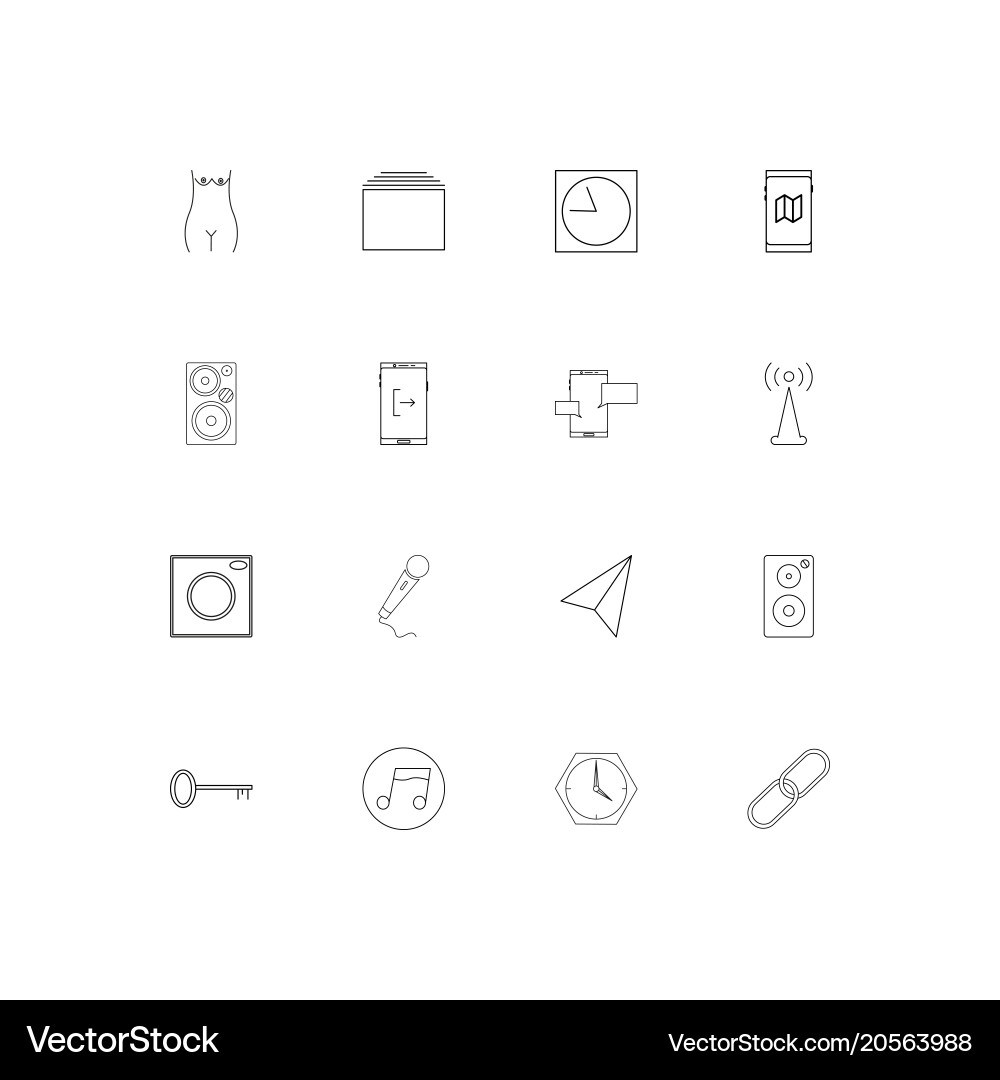 Internet of things simple linear icons set vector image