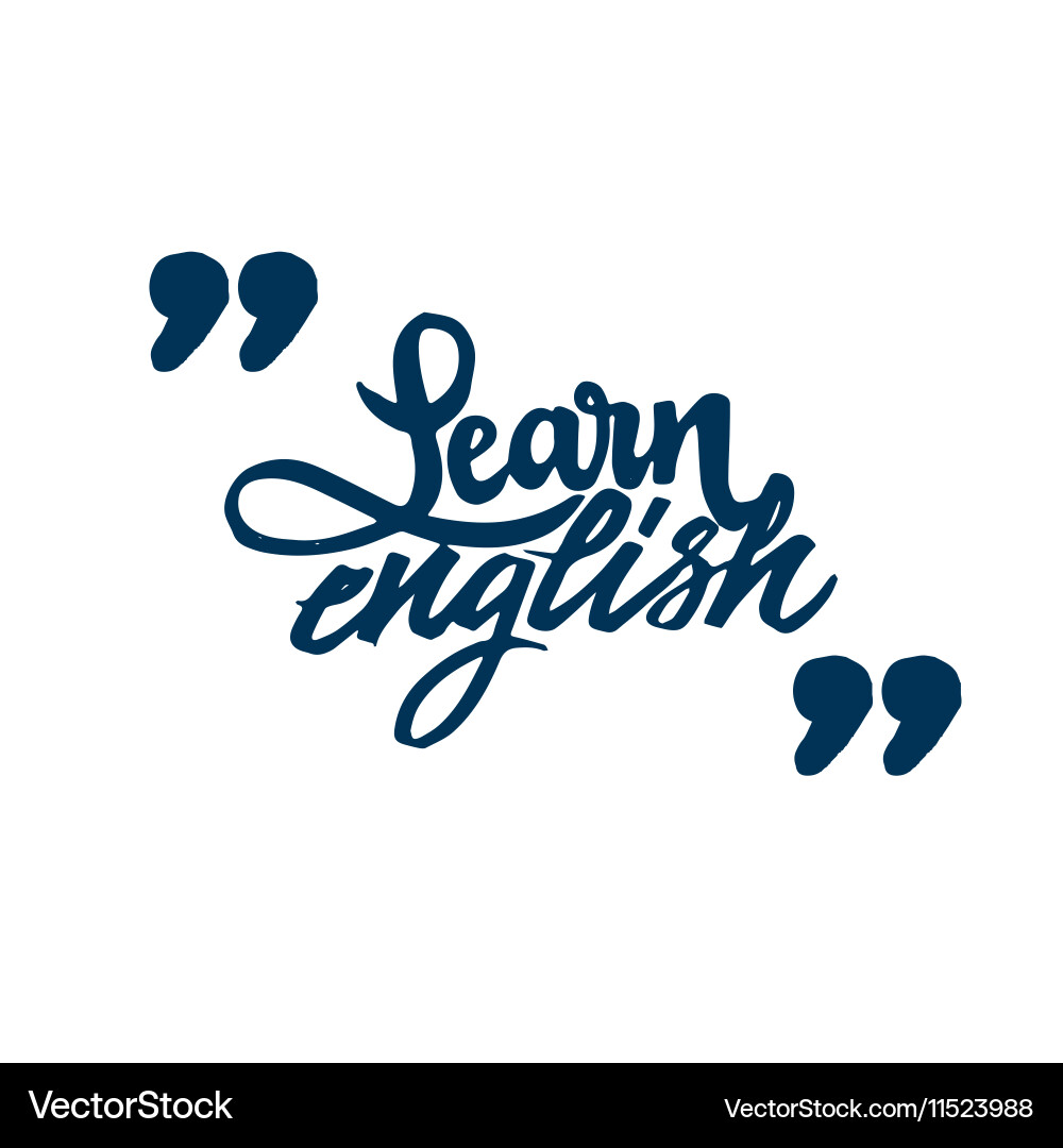 Learn english calligraphic font unique custom vector image