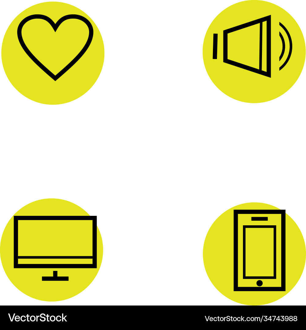 Line icon set for web design vector image