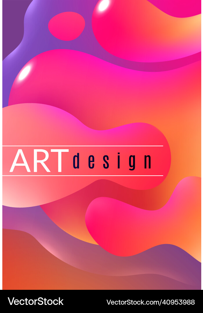 Liquid flow forms poster colorful gradient shapes Liquid flow forms poster colorful gradient shapes vector image