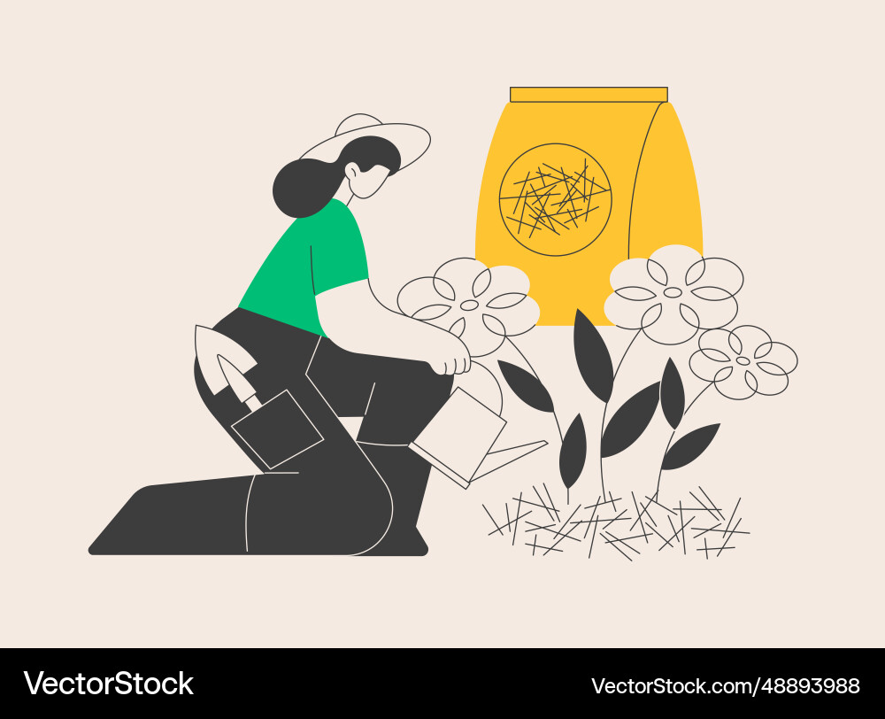 Mulching plants abstract concept Mulching plants abstract concept vector image