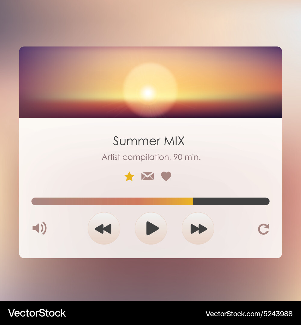Music player design for web applications Vector Image