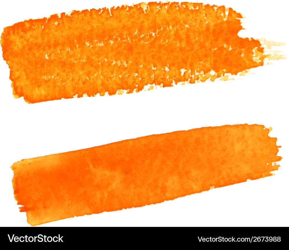 Orange Watercolor Brush Strokes Vector Image