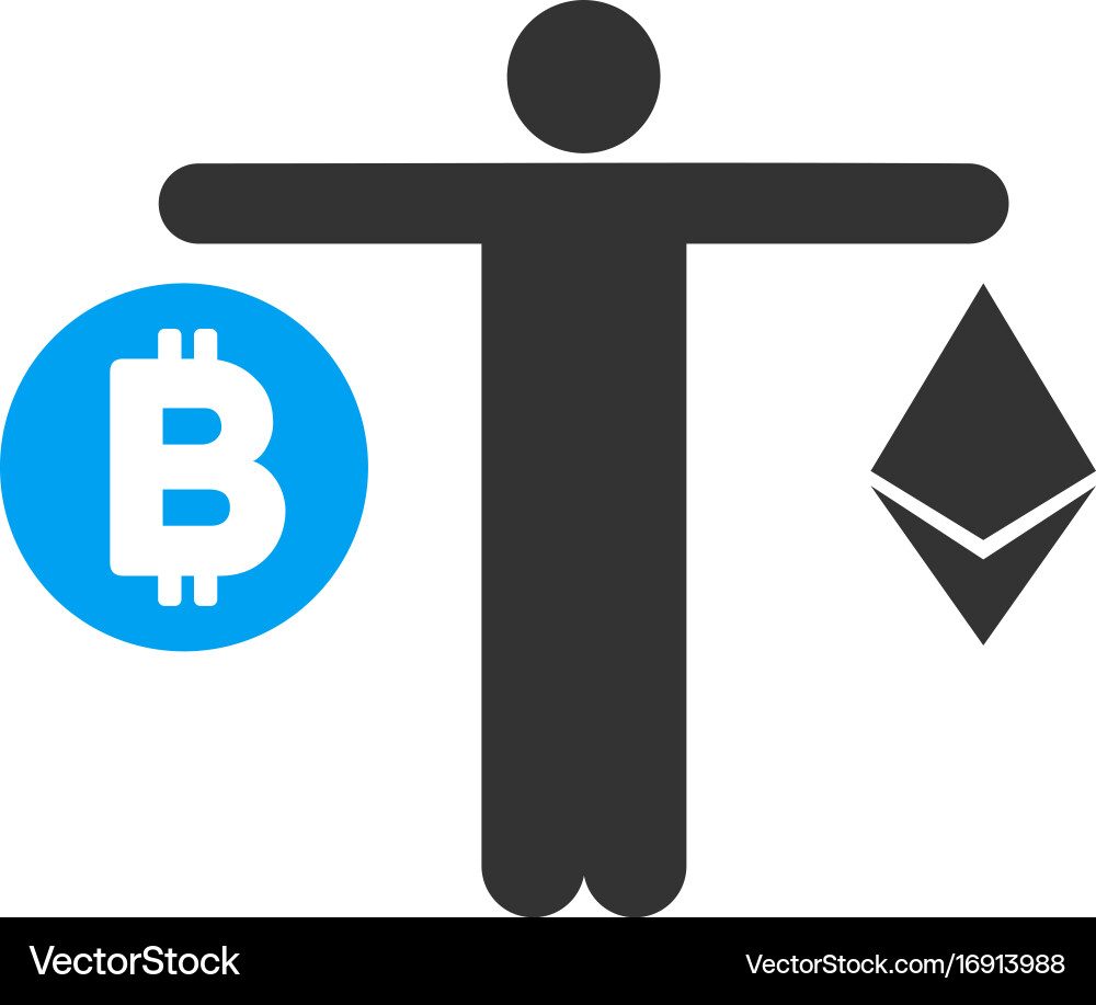 Person compare cryptocurrency flat icon – Royalty-Free Vector | VectorStock