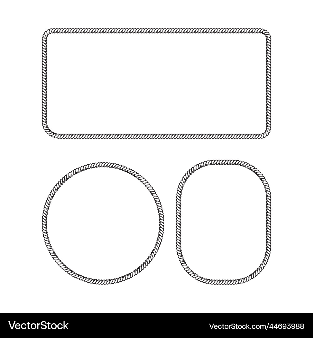 Rope boarder circle pattern frame Rope boarder circle pattern frame vector image