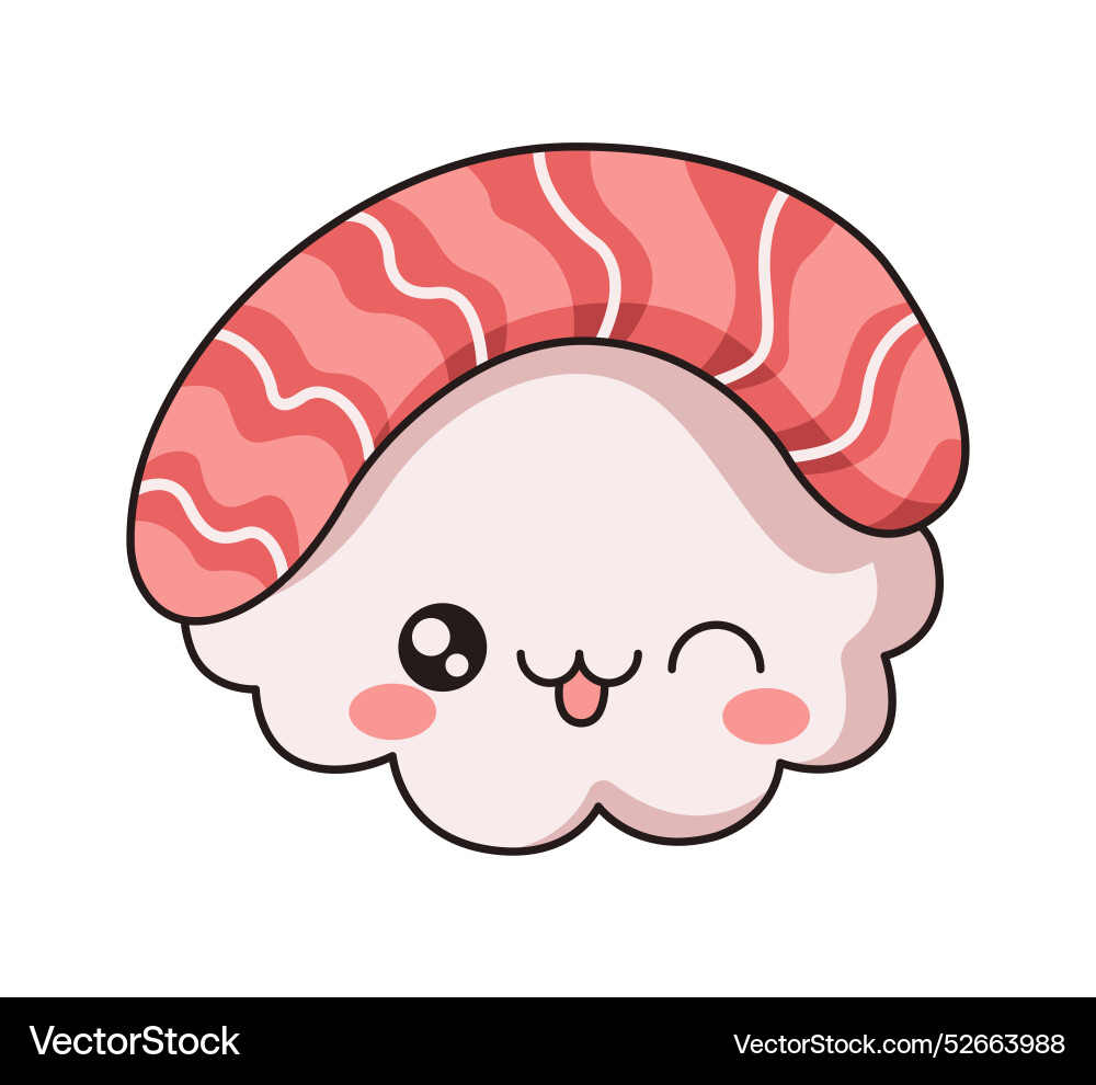 Sashimi with winking expression flat color Sashimi with winking expression flat color Vector Image