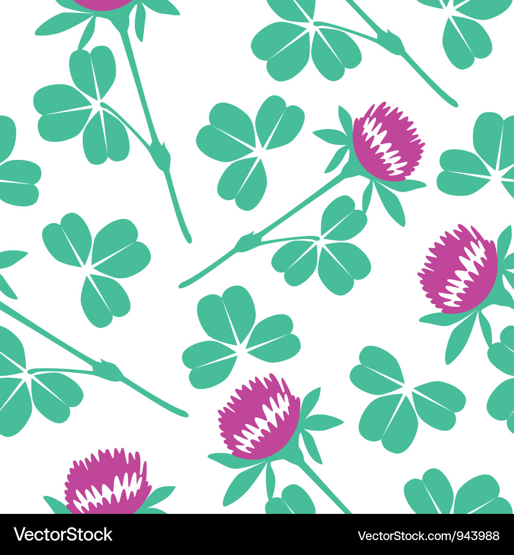 Seamless clover pattern vector image