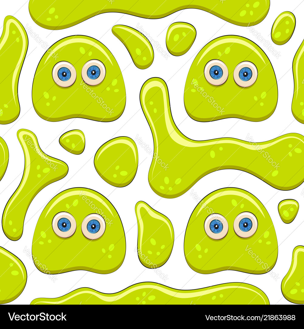 Seamless color pattern with green jelly character Seamless color pattern with green jelly character vector image