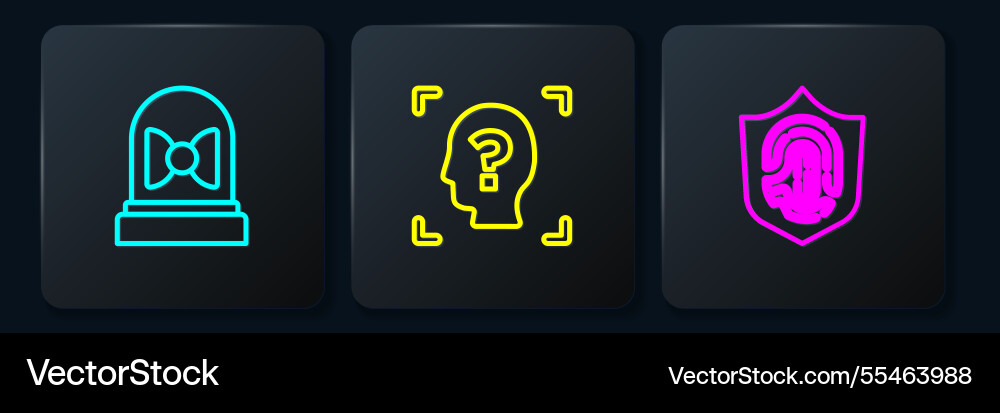 Set line motion sensor fingerprint in shield vector image