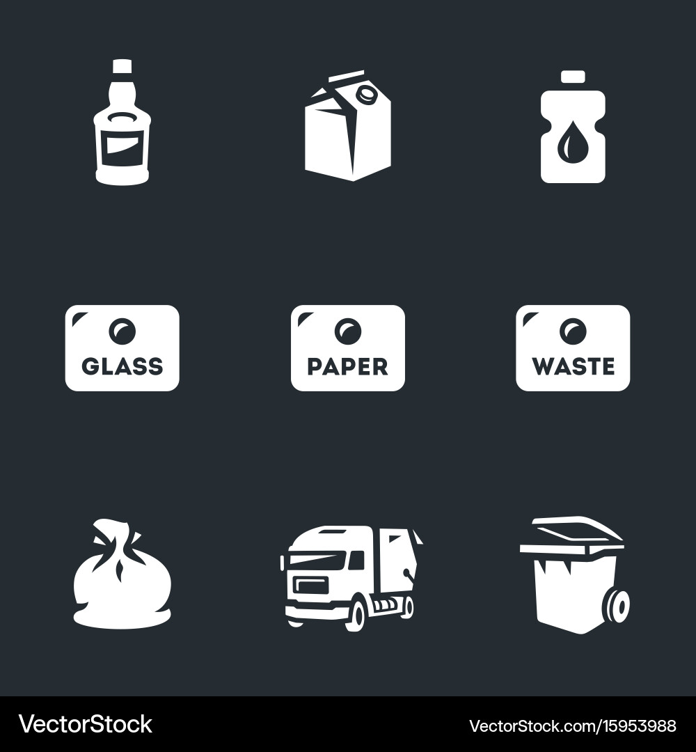 Set of garbage icons Vector Image