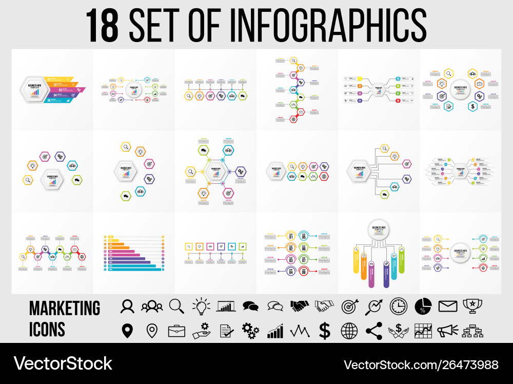Set of infographics elements design template Set of infographics elements design template vector image