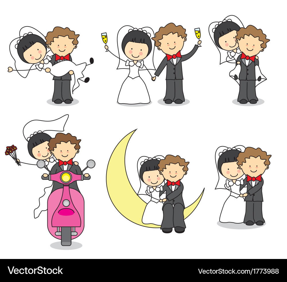 Wedding set Royalty Free Vector Image - VectorStock