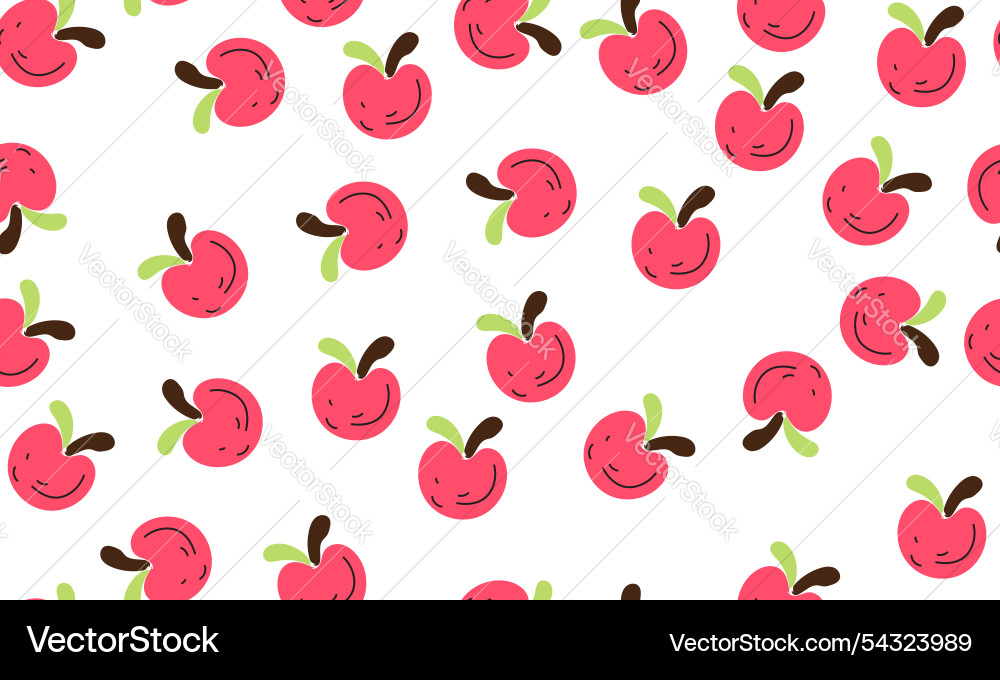 A seamless pattern featuring red apples A seamless pattern featuring red apples vector image