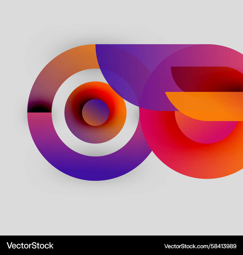 Abstract design features overlapping colorful Vector Image
