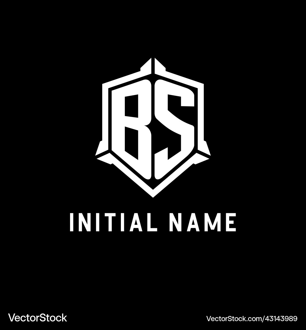 Bs logo initial with shield shape design style Bs logo initial with shield shape design style Vector Image