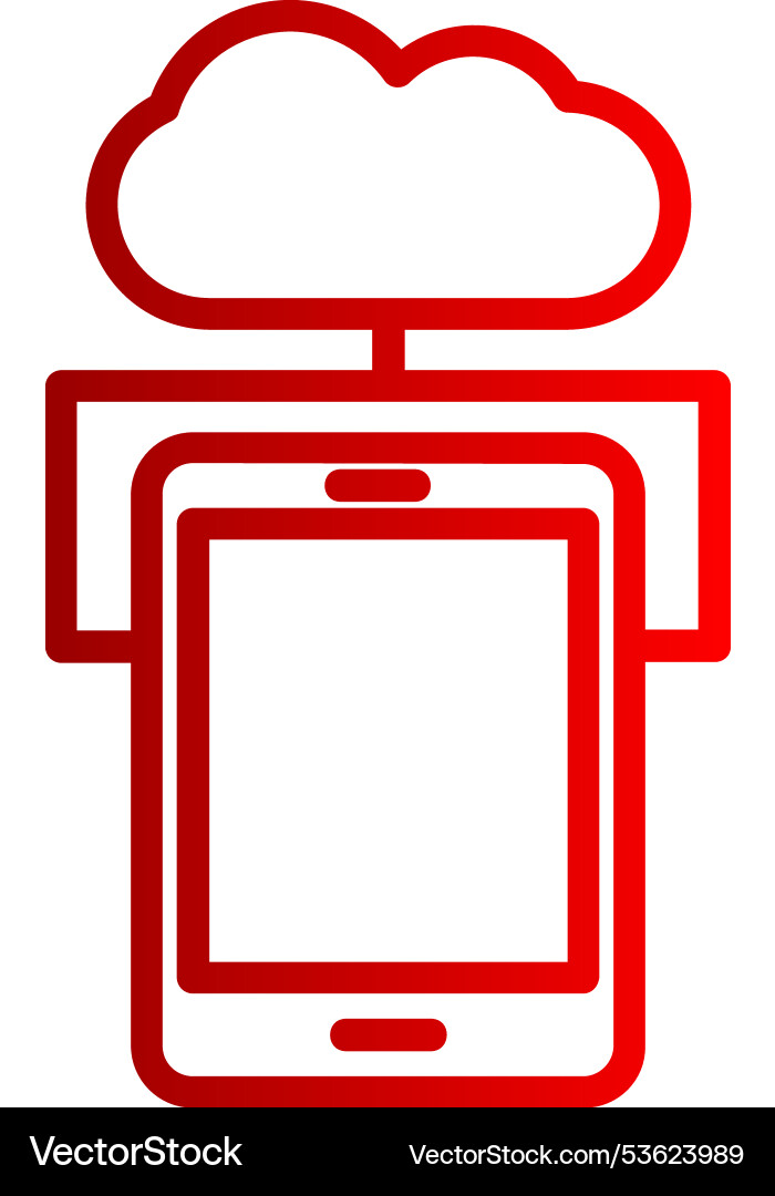 Cloud networking line gradient icon vector image