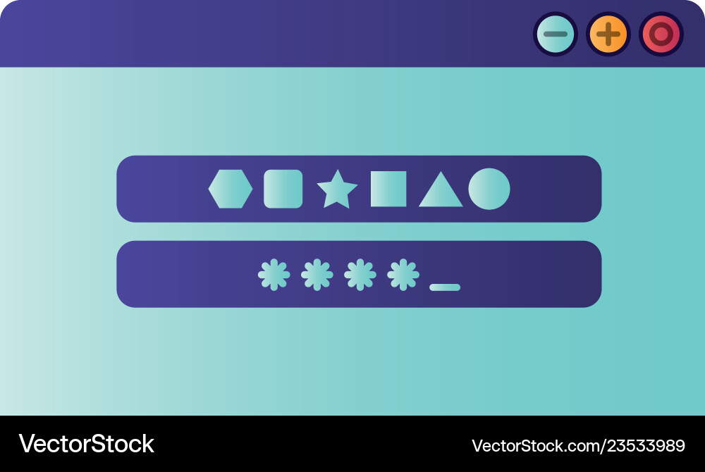 Computerfenster mit Passwort isoliert Icon Computerfenster mit Passwort isoliert Icon vektorbild