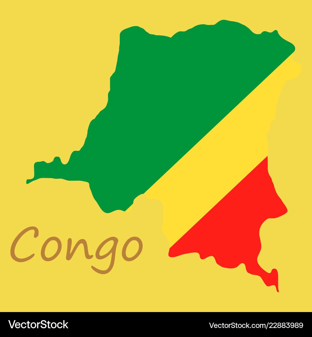 Congo map and flag in white background Congo map and flag in white background vector image