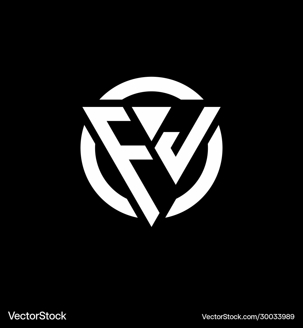 Fj logo with triangle shape and circle rounded Fj logo with triangle shape and circle rounded Vector Image