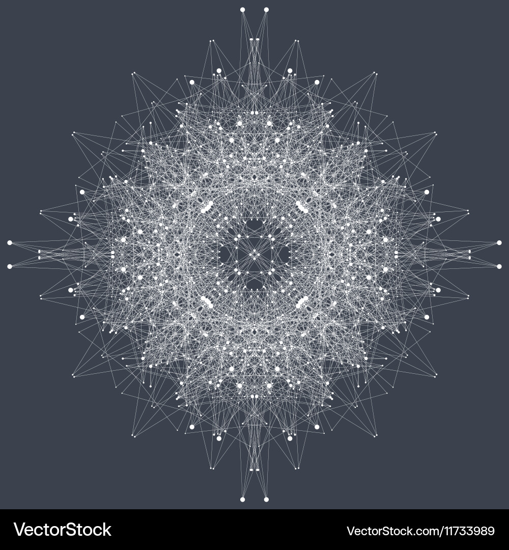 Fractal element with compounds lines and dots big Vector Image
