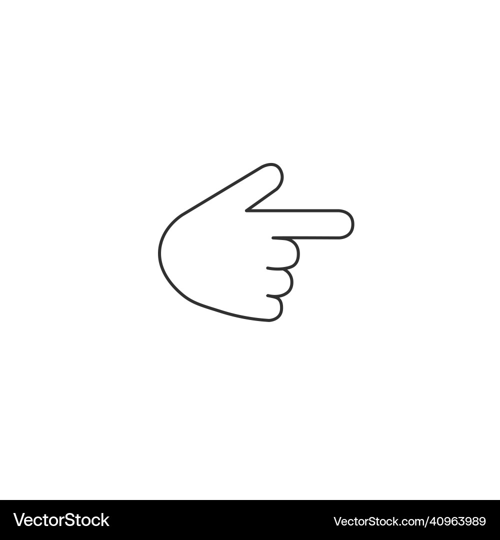 Hand with pointing finger line icon linear style vector image