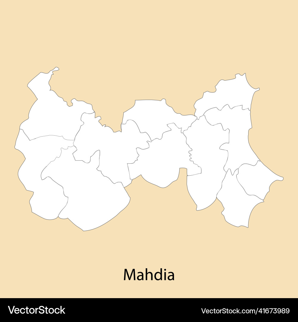 Hochwertige Karte von Mahdia ist eine Region Tunisia Hochwertige Karte von Mahdia ist eine Region Tunisia vektorbild