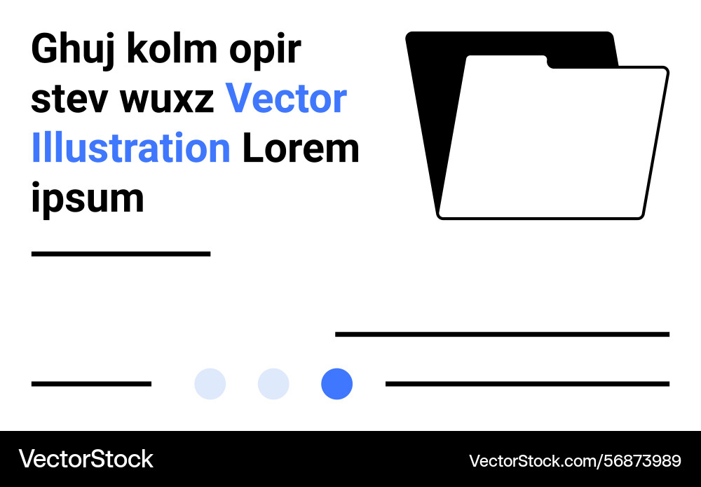 Minimalistic file folder icon with text Minimalistic file folder icon with text vector image
