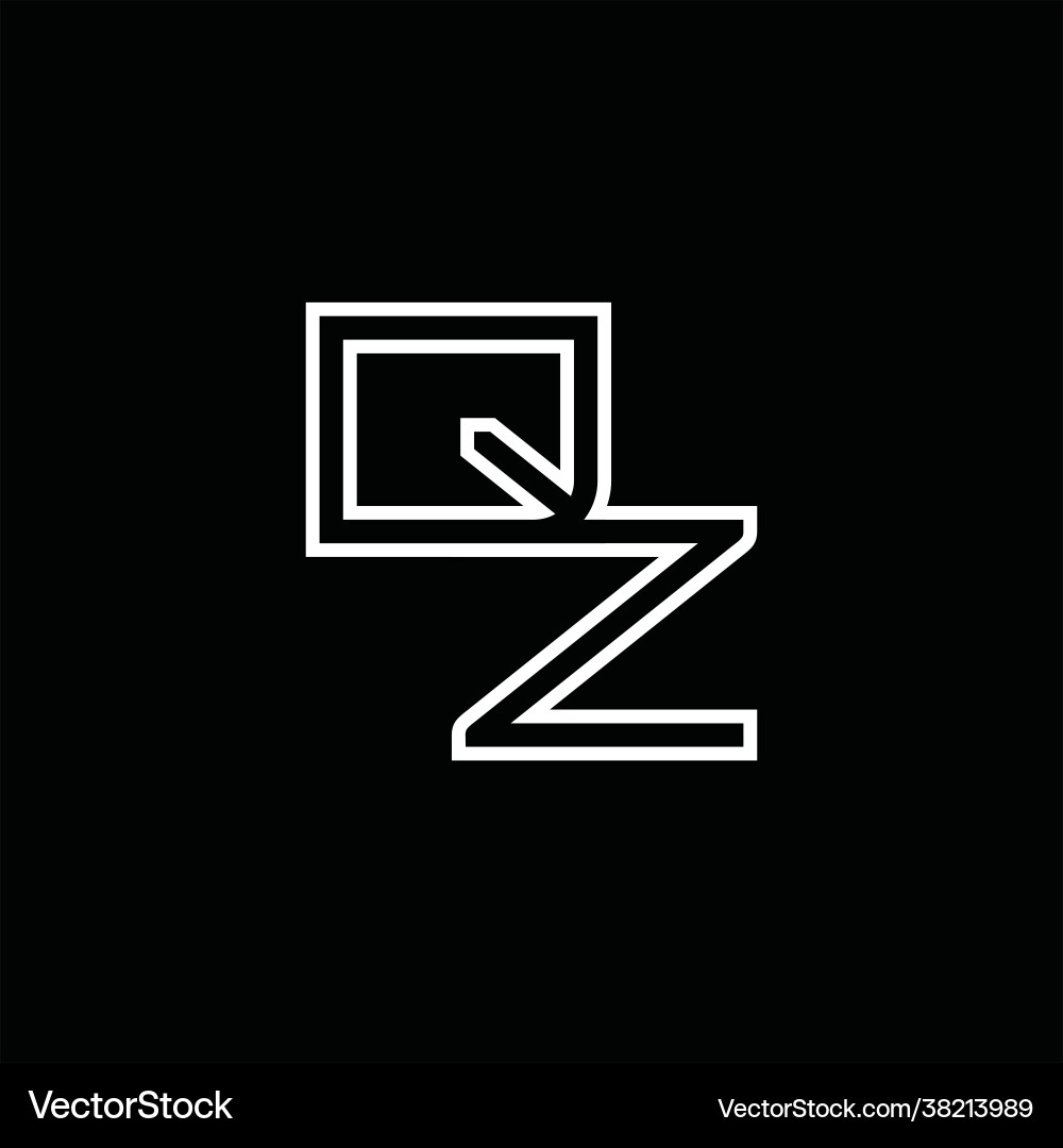 Qz logo monogram with circle rounded slice shape Vector Image