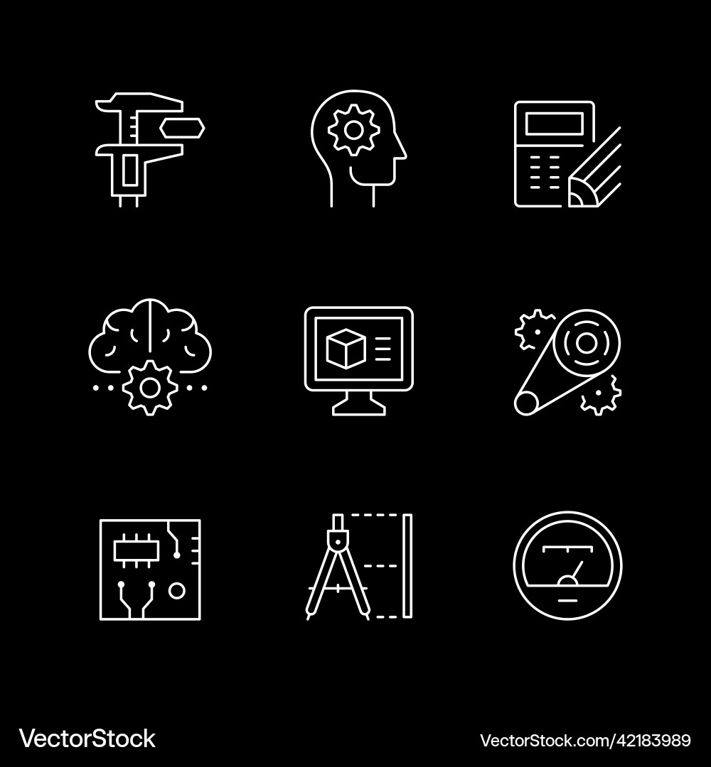 Set line icons of engineering Set line icons of engineering vector image