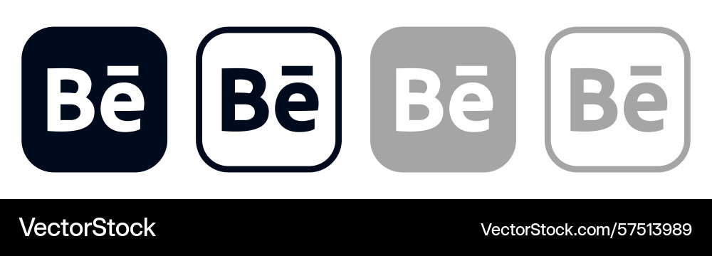 Set of different behance mobile app icons Vector Image