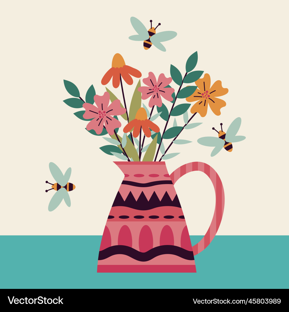 Spring card invitations print hello Spring card invitations print hello Vector Image