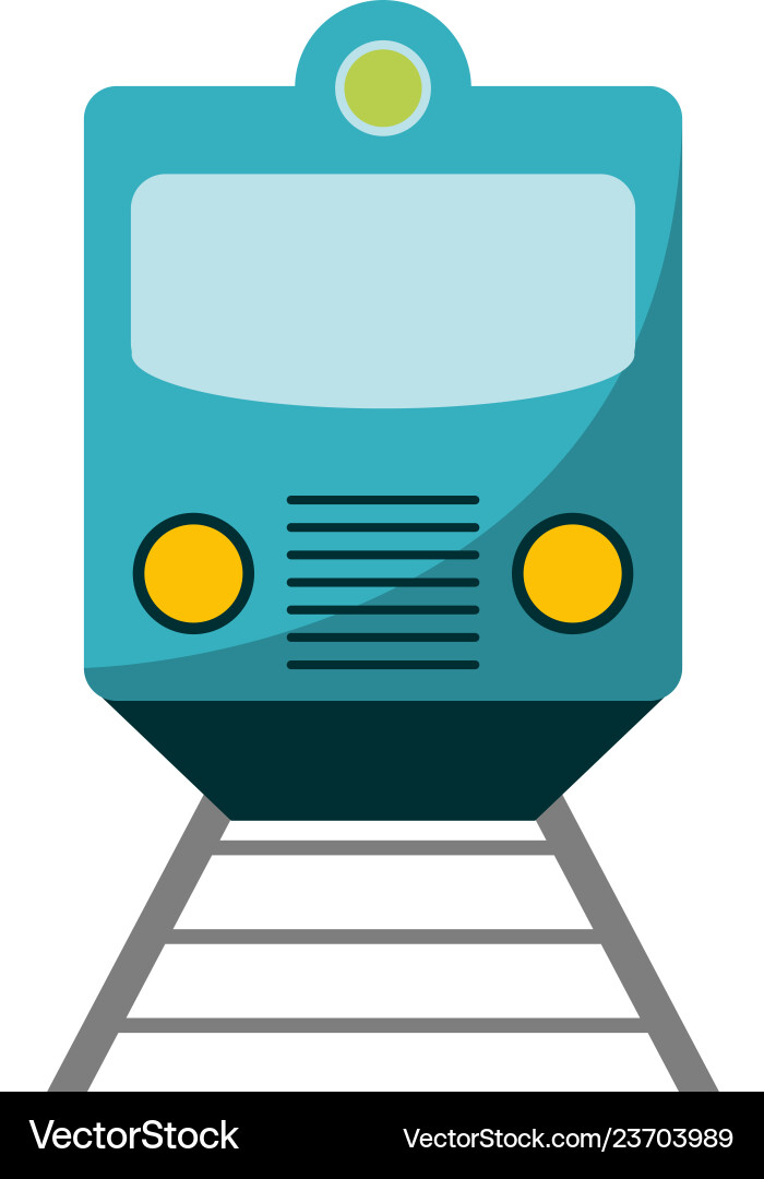 Train on rails frontview Vector Image
