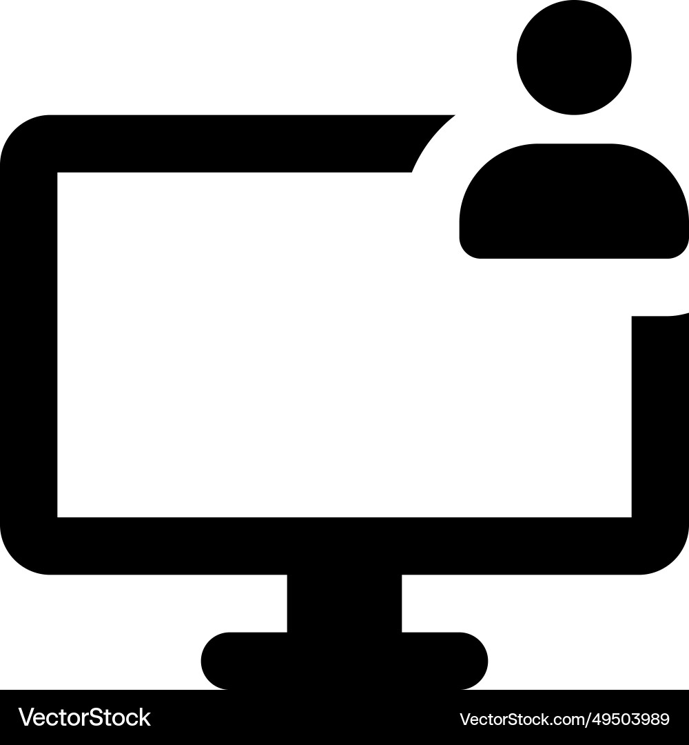 User actively utilizing the monitor for tasks Vector Image