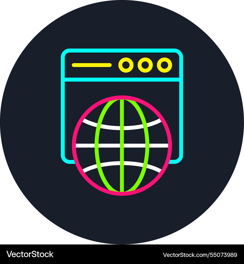 Web hosting line multi color icon Vector Image