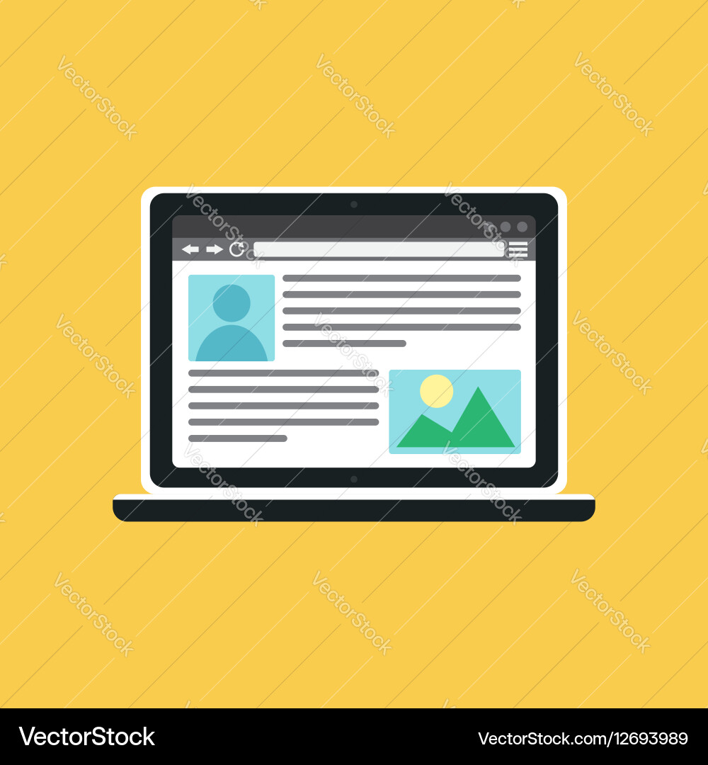 Web template of computer site or article form vector image