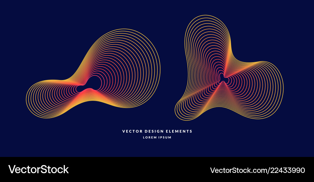 Abstract element with colored lines Vector Image