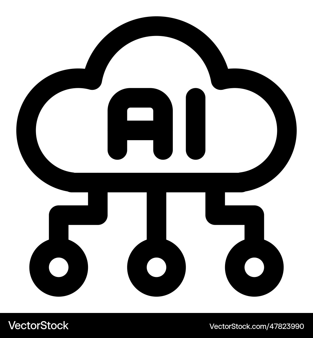 Ai cloud storage helps to automate complex tasks vector image