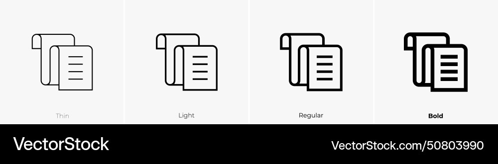 Backlog icon thin light regular and bold style Backlog icon thin light regular and bold style vector image